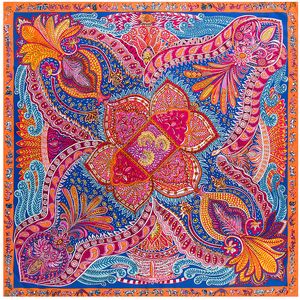 Foulard en soie femme mode nouveau 130 cm * 130 cm foulards en soie animaux de cajou européens et américains foulard femme