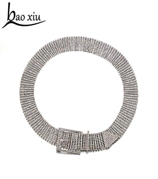 Mode Femme argent métal Ceintures Plein Strass cristal mariée large Ceintures Ventre Chaîne Ceinture De Luxe cool Ceinture Dame Ceinture Femme S18942608