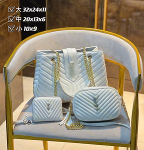 Moda mujer Diseñador 3 bolso traje cuero genuino lujo INS TK FB bolsos de hombro de alta calidad crossbody con logo dorado