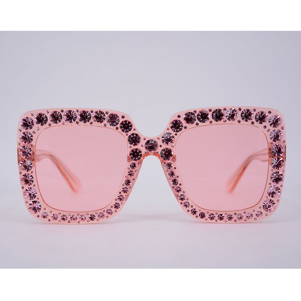 Gafas de sol polarizadas de las mujeres de moda para la venta Gafas de sol de diamantes cuadrados de cristal con marco grande de diseñador para mujer Venta caliente envío gratis