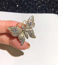 Fashion Women Accessoires Bijoux Butterfly Gold plaqués en ramine de doigt Bling Deny Bling Ring Saudi Arabie Ring7976906