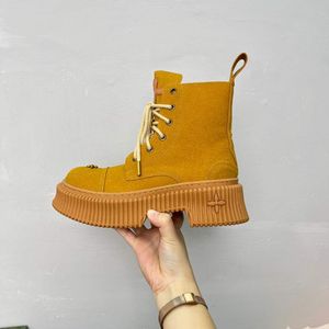 Mode Dames Enkellaarsjes Luxe Mayr Boot Italië Mooie Lage Laarsjes Ronde Hoofden Elastiek Platform Kalfsleer Laars Designer Bruiloft Feest Korte Bootie Box EU 35-41