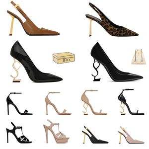 2024 Sandals High Heels Luxurys Open Toe Stiletto Slingback Heel Paris Dress Classic Women 10cm Fashion Party Wedding【code ：L】Office Pumps