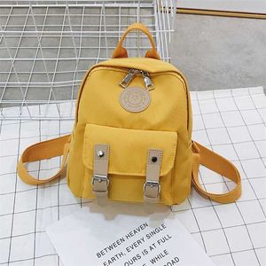 Fashion Women Backpack High Quality Zipper Female Backpacks Small Teenage School Bag Double Belt Mini Shoulder Bags 211025