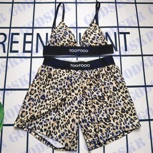 Designer Bikini Luipaard BH Shorts Set Sexy V-hals Ondergoed Dames Zwembroek Mode Crop Tops Vier kleuren