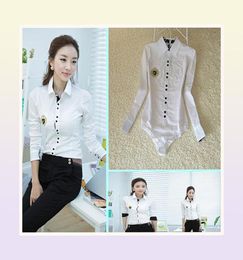 Fashion Women Body Shirt à manches longues Peter Pan Collar Brousses Mesdames OL Bodys Plus taille Blusas Cardigan Femmes TOPS256R5983510