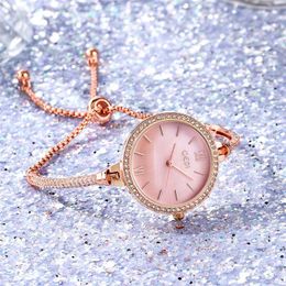 Fashion Women Bracelet Watches Gedi Brand Rose Gold Pink Smal Band Elegant Lady's Watch Simple Mimalism Casual Female Clock236o