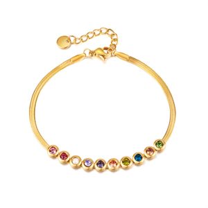 Mode Women armbanden ketens Designer armbandketen roestvrij staal met kleuren kubieke zirkonia gouden zilveren ketens