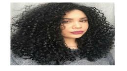 Fashion Women Brazilian Hair Afro Kinky Curly Wig Simulación Cabello humano Curly Curly Full Wig in Stock6119599