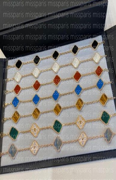 Mode Femmes Charm Designer Bracelets Classique 4Four Leaf Clover Chain bracelet 18K Gold Agate Shell MotherofPearl pour WomenGi9471792