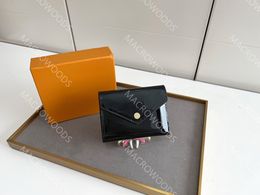 Moda mujer embrague billetera pu cuero brillante billetera corta VICTORINE Carteras diseñador Titular de la tarjeta Monedero con cremallera Oro hardware dama monedero de lujo 41938