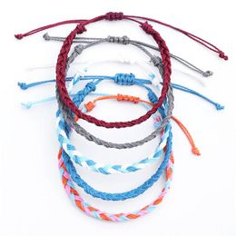 Mode Vrouwen Kleur Gevlochten Knoop Armband Wax Lijn Etnische Stijl Armband Charm Sieraden Paren Armbanden Vriendschap Beste Gift