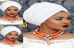 Fashion Women Coral African Beads Collier Bijoux de bijoux nigérians Costume de fête de mariage Set CG001 C181227015246386