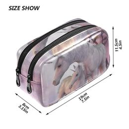 Fashion Women Cosmetic Bag Unicorn Print Professional Travel Make -Up Box Cosmetics Pouch Bags Beauty Case For Makeup Artist 240429
