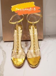 Fashion Women Designer Brand New Gold Spiks Peep Toe Toe High Heels Pumps Chaussures STILETTO 3343CM 12CM 10CM CASU3093613