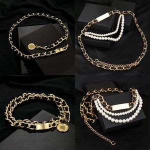 Fashion Women Designer Chain Belts S Brands Golden Pearl Diamonds Letters Taille Chains For Womens Ladies Party Dress Gifts S S S S