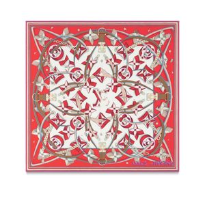 Fashion Women Diseñadora Bufanda de seda de seda Shawl de lujo Pequeños Cuadros Turbanos de alta calidad Buffs Square Bandeaus Diabarra Desbloqueada 90cm M78835 Rojo