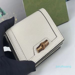 Mode femmes designer portefeuilles luxes porte-monnaie en bambou célèbre porte-cartes classique double lettres marque femme sacs d'embrayage courts