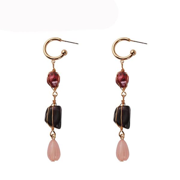 Mode femmes goutte balancent métal bordure boucles d'oreilles pour mariage bohème bijoux fête déclaration en gros lustre