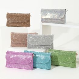 Mode femmes sac de soirée marque fête paillettes sac pour dames pochettes de mariage sac à main sac à bandoulière chaîne Bolsas argent sac à main 240118