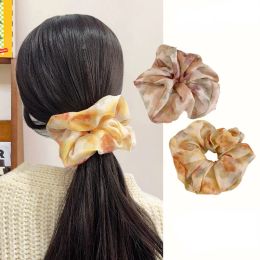 Fashion Femmes Floral Printed Hair Scrunchies Accessoires Hairrope Coiffures Elastic Bands en queue de cheval Soft Ties pour les femmes