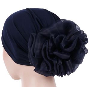 Mode vrouwen bloem moslim ruche kanker chemo hat beanie sjaal tulband hoofd fit volwassen wrap cap groothandel freeship GB938