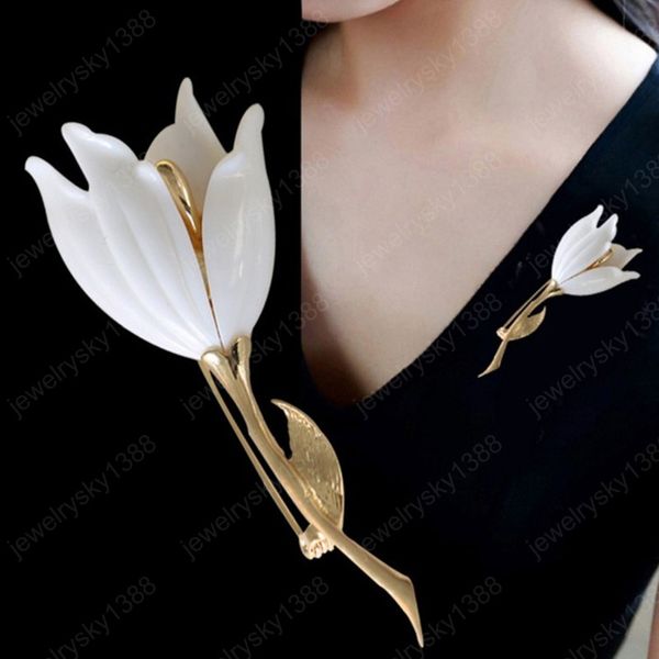 Broche tulipe en forme de fleur pour femmes, épingle à revers, écharpe, décor, bijoux, accessoires pour vêtements