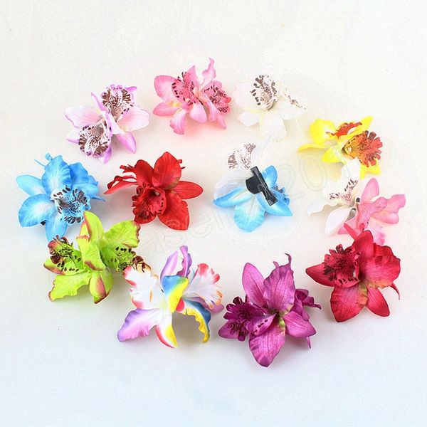 Mode femmes fleurs pinces à cheveux bohême mariée orchidée épingles à cheveux accessoires de mariage filles Barrette plage épingle à cheveux accessoire de cheveux