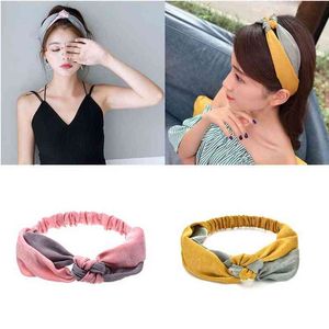 Mode Vrouwen Meisjes Boheemse Haarbanden Kleur Bijpassende Hoofdbanden Vintage Cross Turban Bandage Bandanas Haaraccessoires AA220323