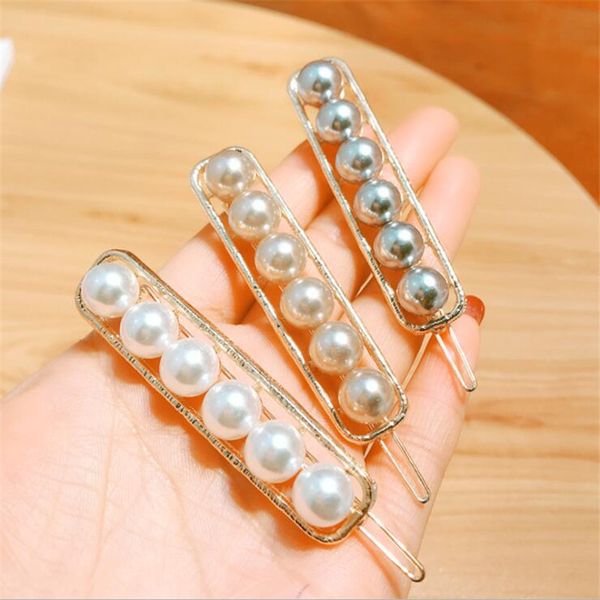 Fashion Femmes Girls Imitiation Perle Hair Clip Barrets Handmade Perles Perles Hairpins Hair Accessoires Perle Hair Snap