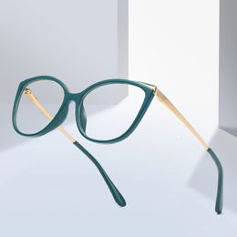 Moda mujer gafas marco ojo de gato elegante borde completo súper ligero ponderado llegada femenina gafas graduadas gafas 240118