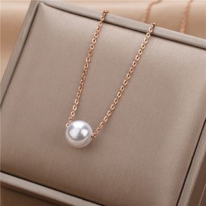 Fashion Women Gold Artificial Pearl Pendant kettingen Designer ketting Charm sleutelbeenketen Hangketen Kristal Kubieke Zirkonia Bruiloftsieraden