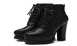 Mode dames gotische laarzen vat omhoog enkellaarzen platform punk schoenen ultra zeer hoge hiel bootie blok chunky hiel maat 34397838315