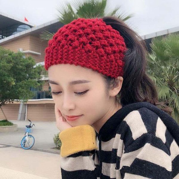 Mode femmes bandeau Beanie nouvel hiver chaud Turban doux tricoté bandeau conception élastique bandeaux bandeau cheveux accessoires pour dame