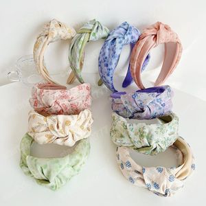 Modische Damen-Kopfbedeckung, Übergröße, breite Seite, Haarstäbchen, frischer Blumendruck, Haarband, Mädchen, Frühling, Sommer, Stirnbänder, Haarschmuck, Stirnband