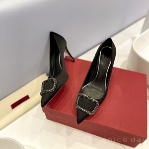Mode femmes chaussures à talons hauts chaussures habillées de créateur de luxe qualité miroir en cuir véritable bout pointu dames 8 cm sandales à talons hauts pour la soirée de mariage avec boîte