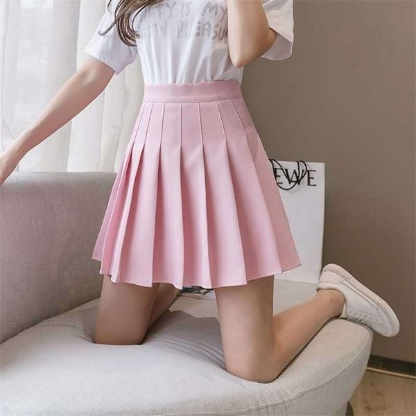 Mode femmes taille haute jupe plissée enfants vent Cosplay jupe mignonne fille Mini jupes courtes en dessous belle femme 210311