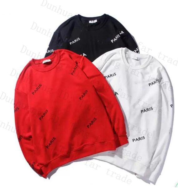 Mode Femmes Hoodies Designer Sweat Coton Paris Imprimer Pull Décontracté Noir Blanc Rouge O-Cou À Manches Longues Tops Pulls À Capuche Hommes Femmes Chandails