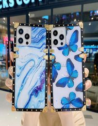 Fashion Women iPhone Case Blue Butterfly Dreamy Square Phone Cas pour iPhone 78Plus XR XSS 11 11PRO MAX 12MINI 12pro Fast Ship2599074