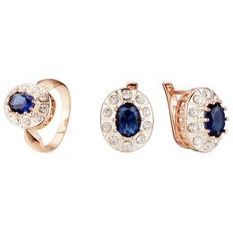 Conjuntos de joyería para mujer de moda 585, joyería nupcial de Color oro rosa y plata, conjuntos de joyería de anillo y pendientes de boda 240122