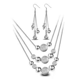 Mode Vrouwen Sieraden Sets 925 Verzilverd Kwastje Hanger Oorbellen Ketting Set Valentijnsdag Cadeau Trouwverklaring Sieraden