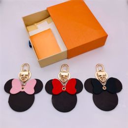 Mode femmes porte-clés grande oreille porte-clés mignon PU porte-clés charme de sac Boutique voiture porte-clés souris conception anneau accessoires 8*8 cm