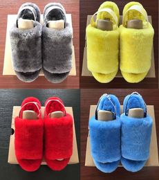 Fashion Women Kids Bur Slippers Boots Slides Winter Fluffy Fruty Slipper Warm comfortabel fuzzy Girl Flip Flops Shoes Ladies Luxur2182395