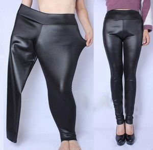 Fashion Women Lady Taille Sexy Black Lederen Stretch Skinny Pants Slim Leggings6481958