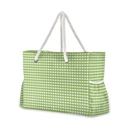 Fashion Femmes grande capacité Bohemian Sac à bandoulière Grille Stripe Imprime Sac de plage de la plage Coton Coton Rope Hands Drop 240428