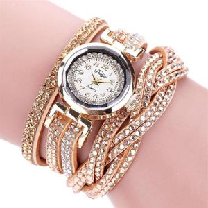 Mode Femmes Bracelet En Cuir Petit Cadran Relogio Feminino Diamant Bracelet Montres Quartz Poignet Chiffres Arabes Horloge Montres-bracelets351W