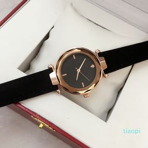 Moda mujer relojes de cuero rojo/gris/negro/verde/rojo reloj de cuarzo vestido de señora reloj de pulsera de lujo diseño famoso