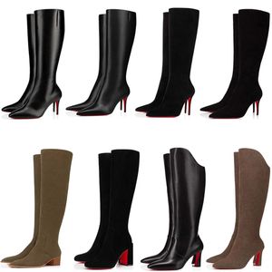 Mode Femmes Bottes Longues De Luxe Eloise Kate Botta Boot Italie Belle Fermeture Éclair En Daim Pompes En Cuir Designer Casual Booty Fête De Mariage Tall Longs Booties Box EU 35-43