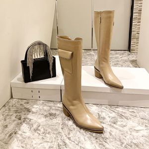 Fashion Women Long Boots Patent Leather Knie Pumps Designer Casual Booty Wedding Party Tall Longs Booties Zipper Pocket Boots in de high-end schapen