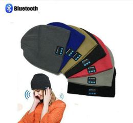 Fashion Women Men Beanie Hat Cap Wireless Bluetooth oortelefoon headset luidspreker MIC Winter Sport Stereo Music hoeden TO3176571666